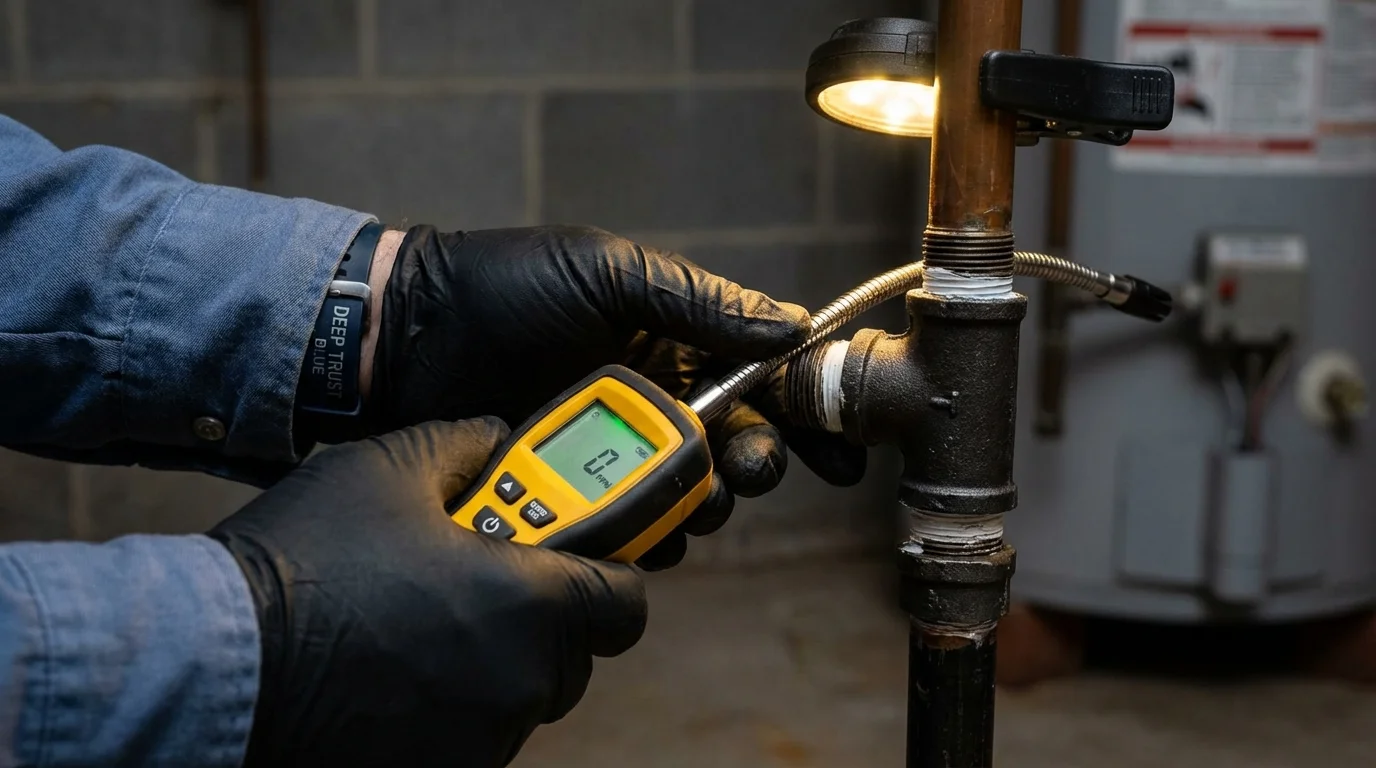 Gas leak detection with electronic sniffer by Johns Plumbing LLC in Apache Junction